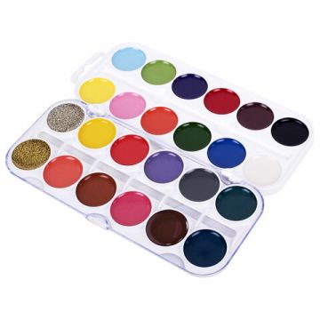 Краски акварельные 22+2цв медовые (золото-серебро) ЮНЛАНДИЯ Юный Волшебник 1/24