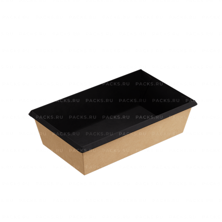 Контейнер салатник 800мл 120х200х55мм OneClick ламин внутри черн 1EA (крышка 458016, 458015) 50/300