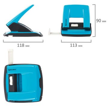 Дырокол на 20листов металлический голубой Brauberg Ultra 1/30/60 (Клиент)