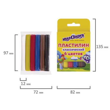 Пластилин 6цв 120г классический стек ЮНЛАНДИЯ ЮНЛАНДИК-СКУЛЬПТОР 1/12 (Клиент)