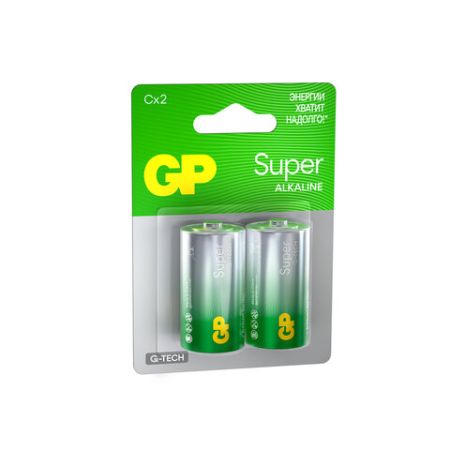 Элемент питания GP Super, С (LR14, 14А), алкалиновые, 2 шт., в блистере, 14A-2CR2 1/10/80 (клиент)