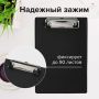 Доска-планшет с прижимом А5 15,8х23см картон/ПВХ черная STAFF 1/48 (клиент)
