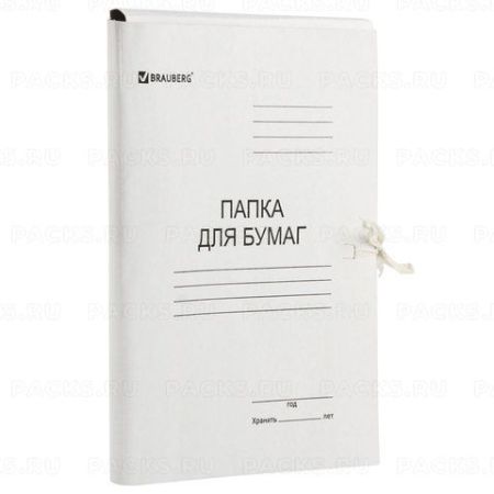 Папка для бумаг на завязках картон BRAUBERG гар пл 300г/кв.м 200л 1/150