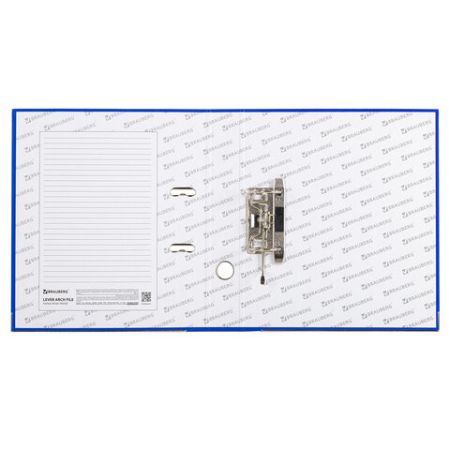 Папка-регистратор А4 50мм BRAUBERG, прочная, с уголком,синяя, с покрытием из полипропилен