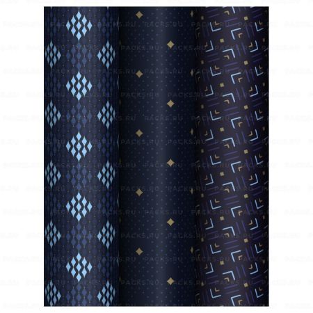 Бумага подарочная 70х100см 80 г/м2 глянц MESHU Strict pattern 1/51