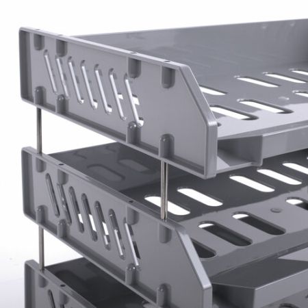 Лоток горизонтальный для бумаг 335х232х246мм (3шт) серый BRAUBERG FILE 1/5 (Клиент)