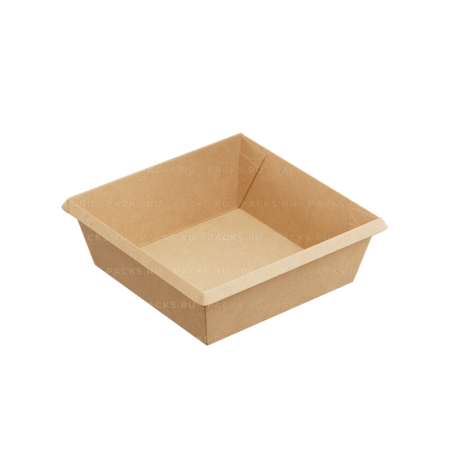 Контейнер салатник 950мл 165х165х45мм OneClick крафт ламин 1EA (крышка 458207) 50/300 nelK