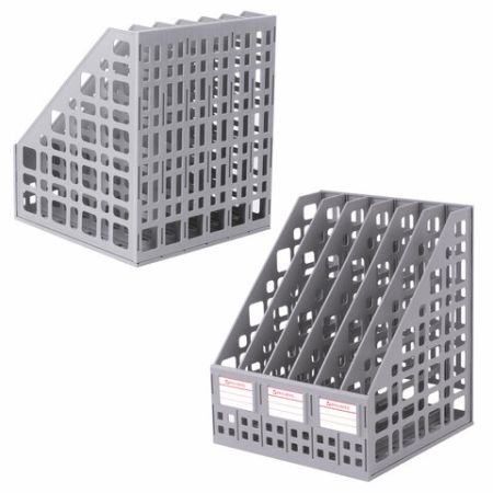 Лоток вертикальный для бумаг 295х240х250мм 6отд серый MAXI Plus Brauberg 1/12 (Клиент)