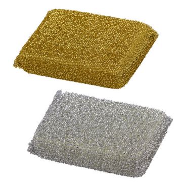 Губка бытовая (2шт) 115х78х28мм поролон в металлизированной оплетке Лайма 1/54 (клиент)
