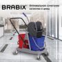 Тележка уборочная BRABIX 2 съемных ведра 17л мех. отжим корзина поддон 2 лотка 1/1 (клиент)