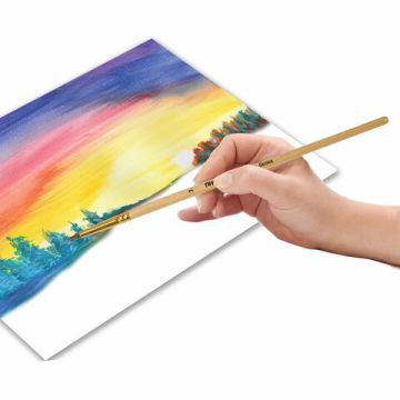 Кисть белка круглая №3 деревянная лакированная ручка с колпачком ПИФАГОР 1/30