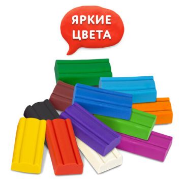 Пластилин 12цв 180г мягкий со стеком ЮНЛАНДИЯ Веселый шмель 1/32