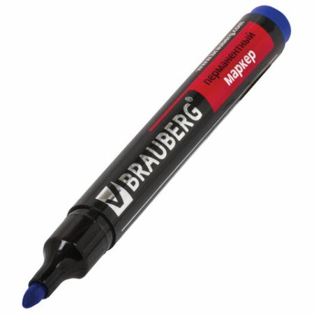 Маркер перманентный синий 3мм круглый наконечник Contract BRAUBERG 1/12/1152