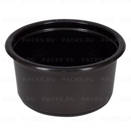 Контейнер ПП 350мл d-115мм h-58,6мм СпК-115 круглый черный ПолиЭР ПОС53106 (крышка 428595) 50/500