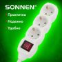 Сетевой фильтр 3м SONNEN U-133GS 3 розетки с заземлением выключатель10 А белый 1/20 (клиент)