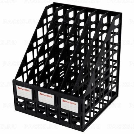 Лоток вертикальный для бумаг 295х240х250мм 6отд черный Brauberg ULTRA 1/12 