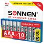 Элемент питания SONNEN, AAА (LR3), КОМПЛЕКТ 10шт., АЛКАЛИН 1.5В, 1/6/60
