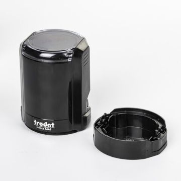Оснастка для печатей оттиск D=42 синий TRODAT 4642 PRINTY 4.0 корпус круглый,черный (клиент)
