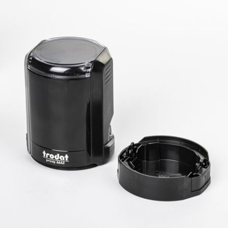 Оснастка для печатей оттиск D=42 синий TRODAT 4642 PRINTY 4.0 корпус круглый,черный (клиент)