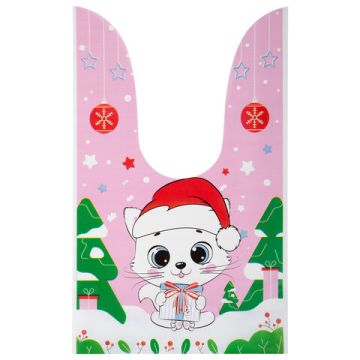 НГ Пакет подарочный (13,8х23) с ушками с зажимами полиэтилен 35/175