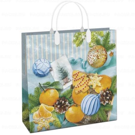 НГ Сумка пластиковая (30х40)-150 Зимнее время Интерпак 1/40