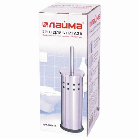 Ерш для унитаза ЛАЙМА, с подставкой, нержавеющая сталь, зеркальный 1/24 (клиент)