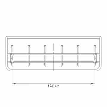 Вешалка 6 крючков настенная с полкой, черная ВСП7 1/1 (Клиент)