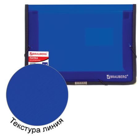 Папка на резинках до 500листов синяя 500мкм BRAUBERG 1/24/96 (Клиент)