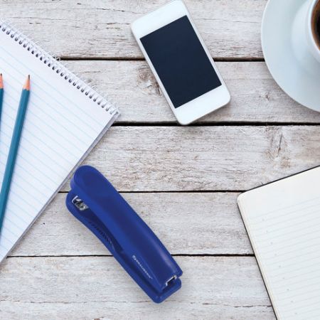 Степлер №24/6 26/6 до 30л полнозагрузочный, синий Standard+ BRAUBERG 1/12