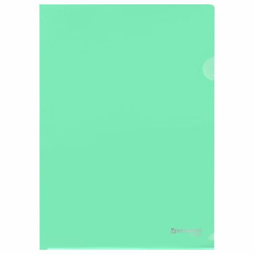Папка-уголок А4 непрозр. жесткая мятная 0,15мм BRAUBERG PASTEL 1/50