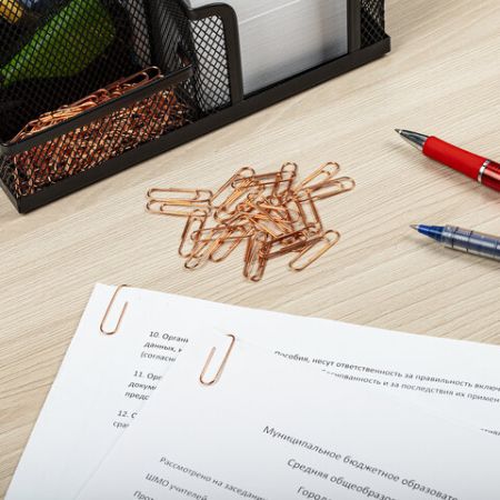 Скрепки 28мм 100шт омедненные BRAUBERG 1/10/300 (клиент)