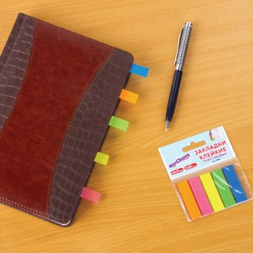 Закладки клейкие пластиковые 45х12мм 5цв х20л неон ЮНЛАНДИЯ 1/48 (Клиент)