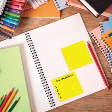 Блок самоклеящийся 76х76мм 100л желтый неон STAFF 1/24