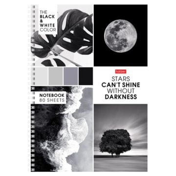 Тетрадь 80л А4 клетка гребень картон HATBER 1/4/28