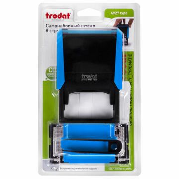 Штамп самонаб 8-стр оттиск 60х40мм синий б/рамки TRODAT 4927/DB корпус синий КАССА 1/10/1