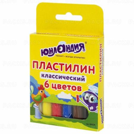 Пластилин 6цв 120г классический стек ЮНЛАНДИЯ ЮНЛАНДИК-СКУЛЬПТОР 1/12