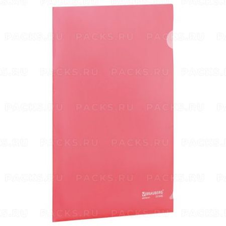 Папка-уголок А4 прозр. красная 0,15мм BRAUBERG 1/15
