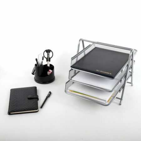 Лоток горизонтальный металл для бумаг 3 секц, А4 267х355х295мм BRAUBERG 1/10 (Клиент)