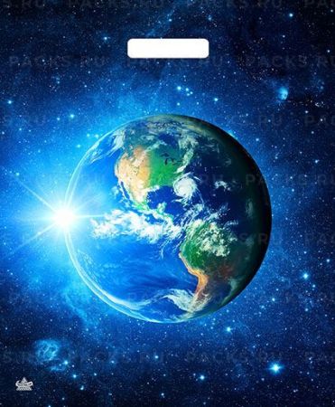 Пакет с вырубной ручкой (38х45)-60 Земля ламинат Тико 50/500