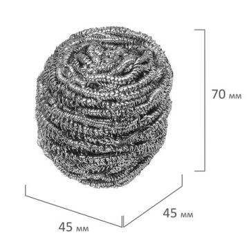 Мочалка для посуды металлическая (3шт) спиральная по 20 г ЛАЙМА 1/144 (клиент)