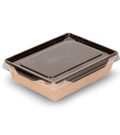 Крышка для контейнера 400мл 155х110х13,5мм OSQ OpSalad прозр плоская 50/800