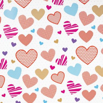 Бумага подарочная 70х100см Золотая Сказка Love story,ассор. 5 дизайнов, мелов.70г/м2 1/50