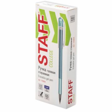 Ручка гелевая синяя стираемая узел 0,5мм линия письма 0,38мм STAFF College EGP-664 1/12