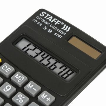 Калькулятор карманный STAFF STF-818 8 разрядов двойное питание 102х62мм 1/1