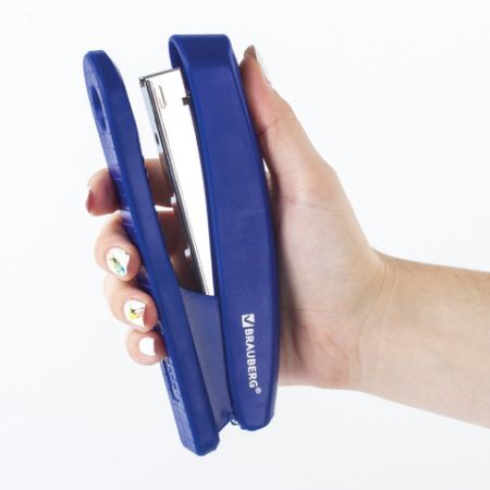 Степлер №24/6 26/6 до 30л полнозагрузочный, синий Standard+ BRAUBERG 1/12