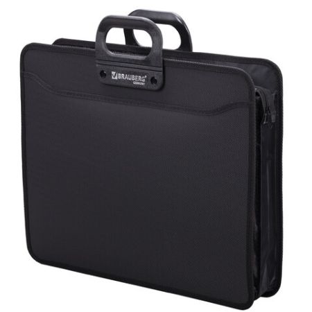 Папка-портфель пласт. БОЛЬШОГО ФОРМАТА BRAUBERG ПОРТФОЛИО А3 (470х380х130мм), 3 отд., черный 1/10