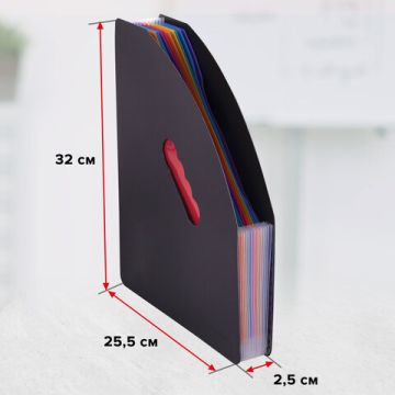 Лоток-органайзер вертикальный для бумаг 13 отд BRAUBERG DOCS А4 черный 1/18 (Клиент)