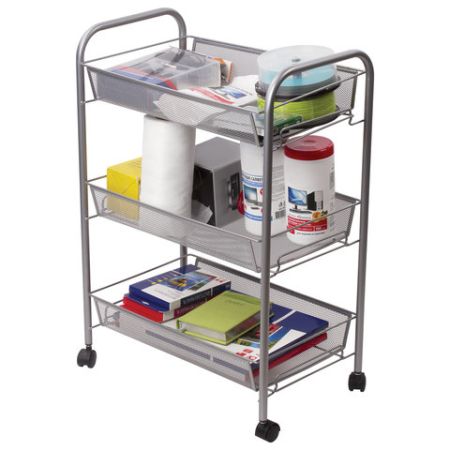 Этажерка (тележка) BRABIX офисно-бытовая 3 яруса на колесах металл 43,5х26х62,5см (клиент)