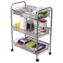 Этажерка (тележка) BRABIX офисно-бытовая 3 яруса на колесах металл 43,5х26х62,5см (клиент)