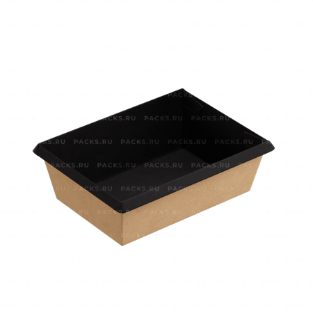 Контейнер салатник 400мл 100х135х45мм OneClick внутри черн ламин 1EA (крышка 457961, 457960) 50/600